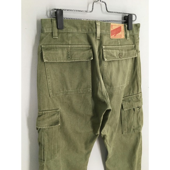 Subciety Japan Thick Cargo Pants Olive Green Military Style Size 30 - Picture 14 of 16
